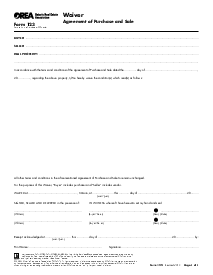 OREA Form 123, Waiver - Agreement of Purchase and Sale - Thumbnail