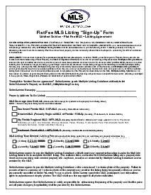 Flat Fee MLS Listing Sign-Up Form - Thumbnail