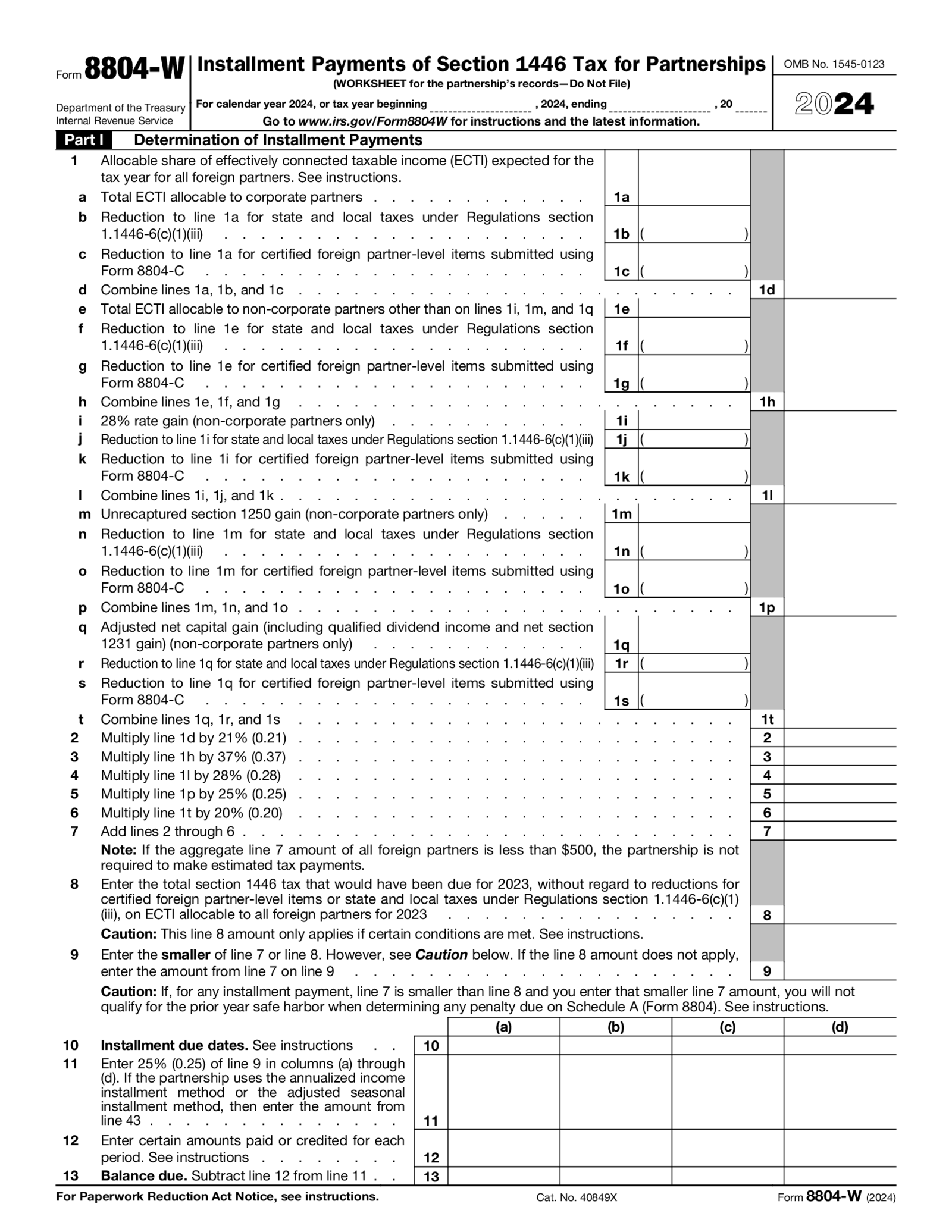 Form 8804-W - Thumbnail