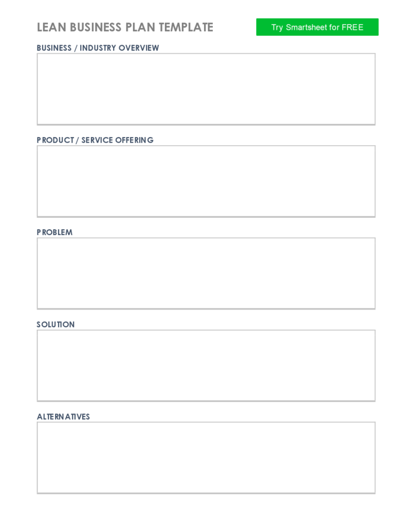 Lean Business Plan Template