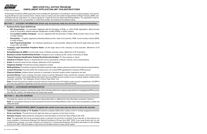 Employer Pull Notice Program Application (INF 1104)