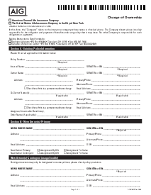 AIG Change of Ownership Form - Thumbnail