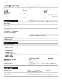 Closing Disclosure Form - Thumbnail