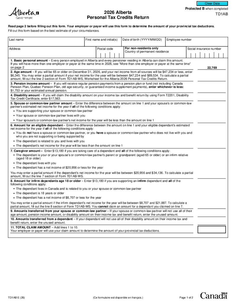 TD1AB Form