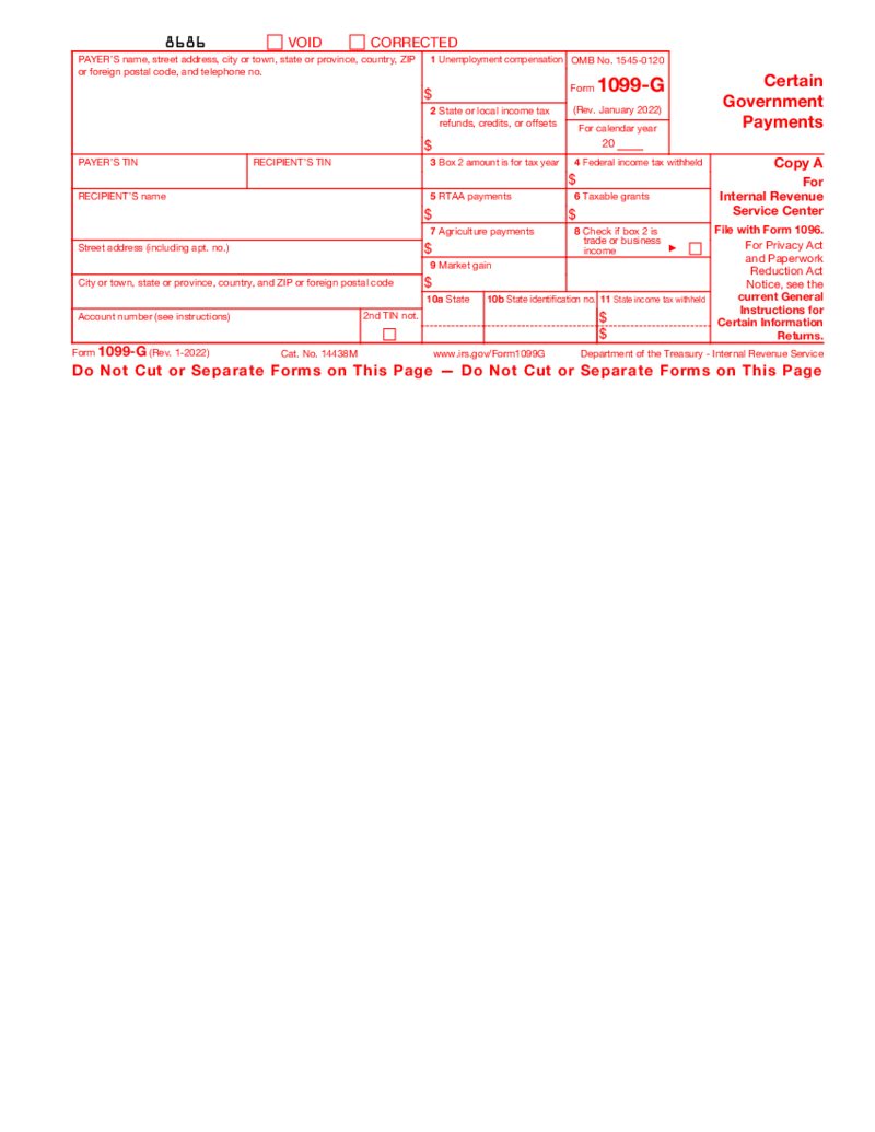 Form 1099-G (2022-2023)