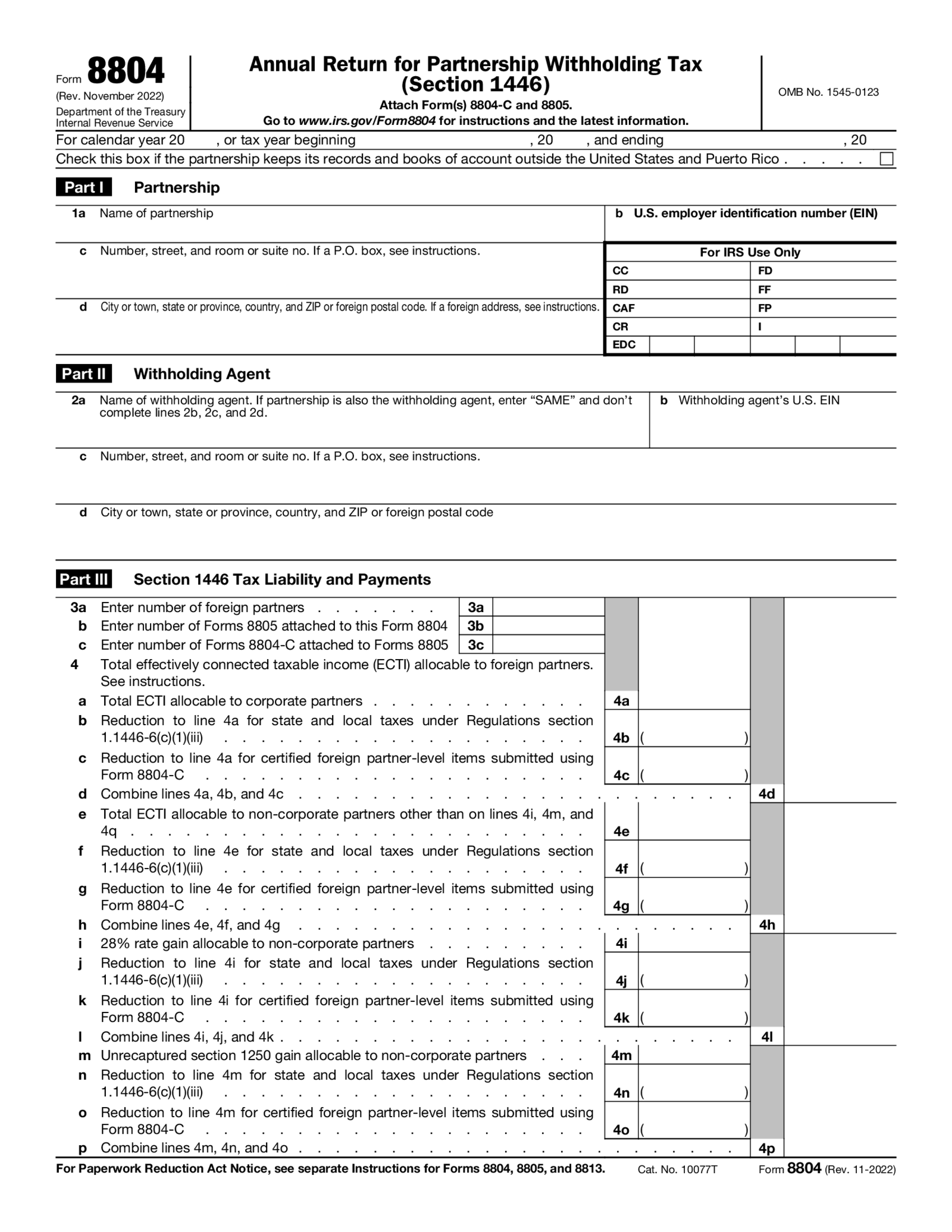 Form 8804 - Thumbnail