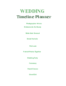 Fillable Wedding Itinerary Template - Thumbnail