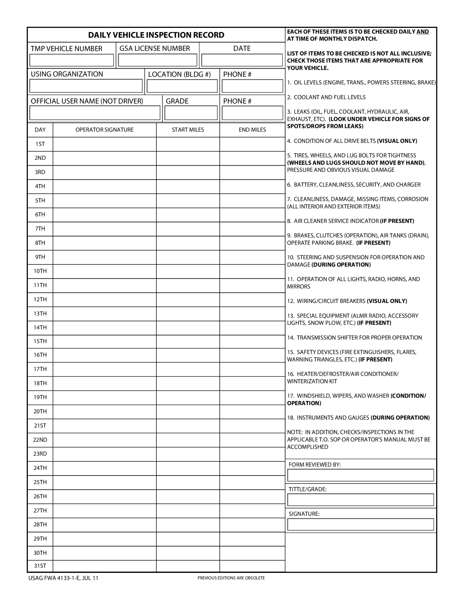 Army Pmcs Checklist - Thumbnail