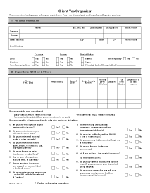 Fillable Client Tax Organizer - Thumbnail