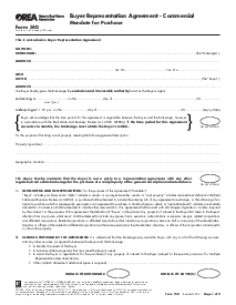 OREA Form 540, Buyer Representation Agreement, Commercial - Thumbnail