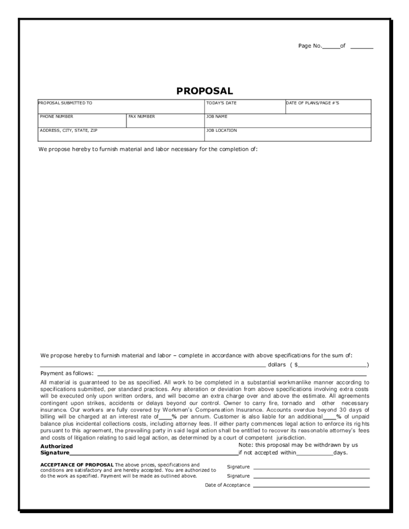 Construction Proposal Template (Prop 003 Form)