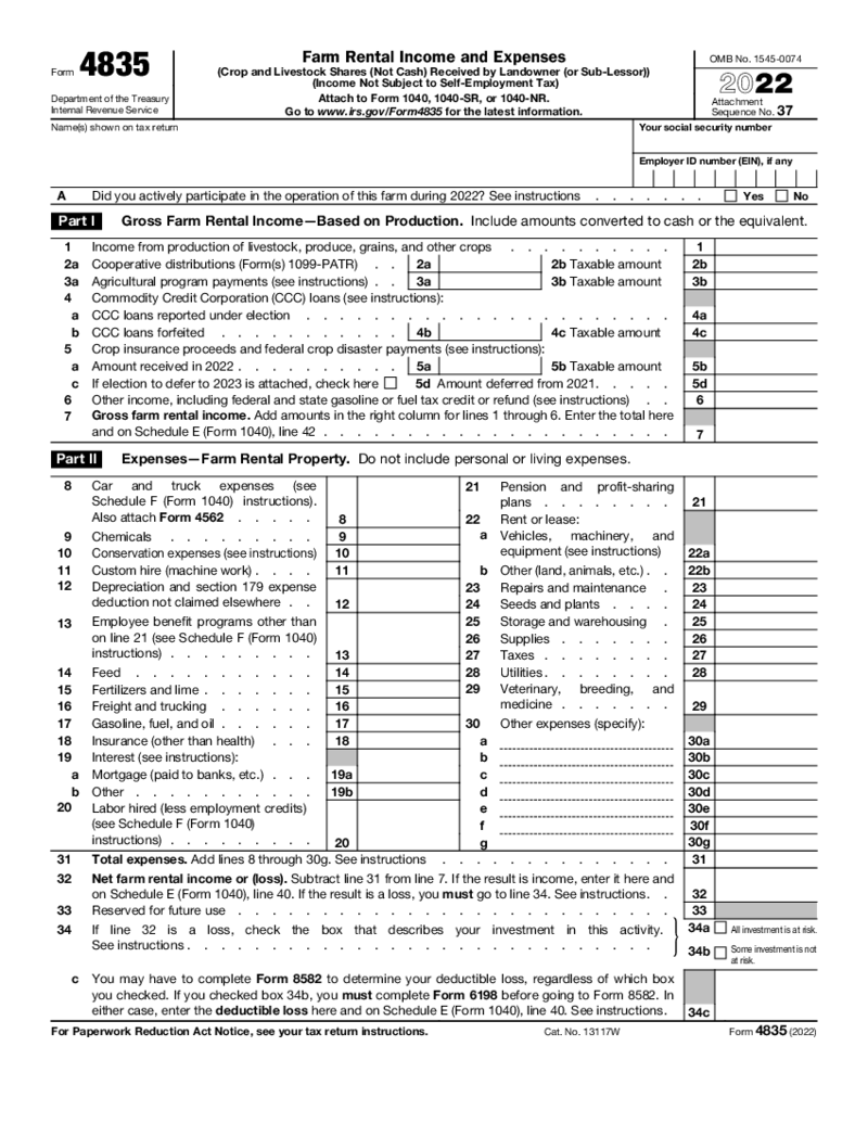 Tax Form 4835