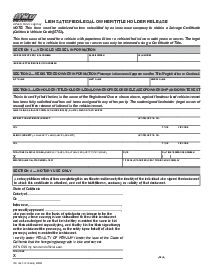 Fillable Lien Satisfied, Title Holder Release (REG 166) - Thumbnail