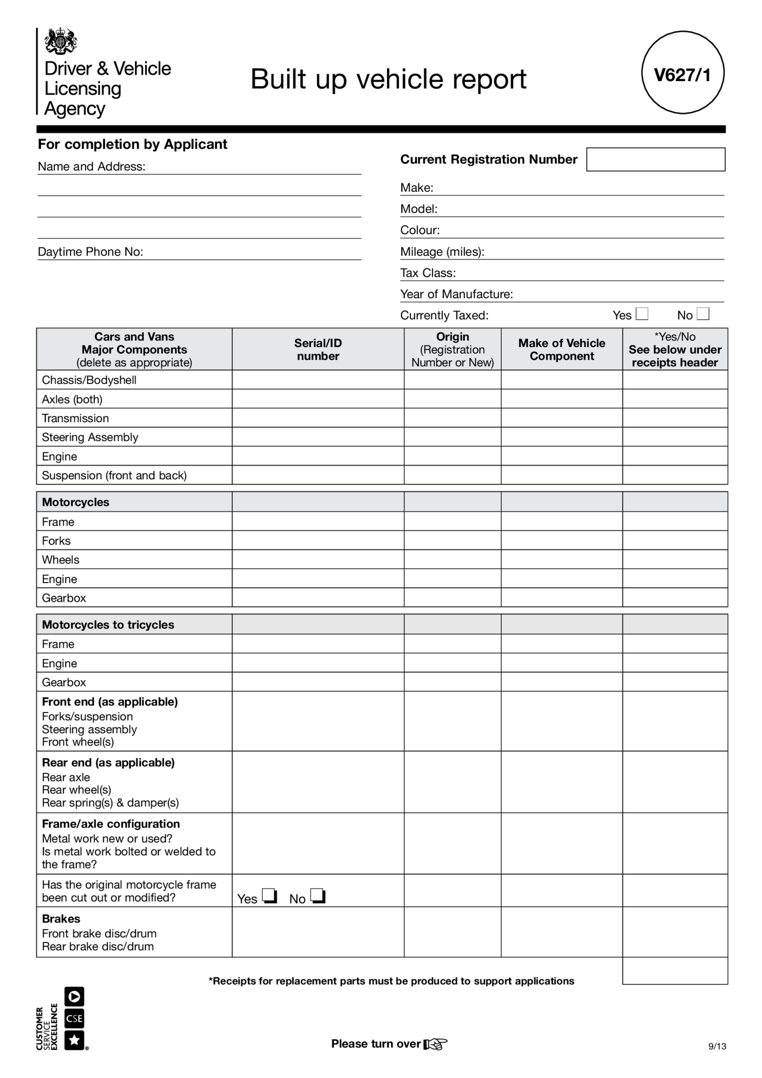 Built up vehicle inspection report (V627 1) - Thumbnail