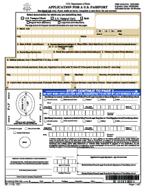 DS-11 Application Form for New U.S Passport - Thumbnail