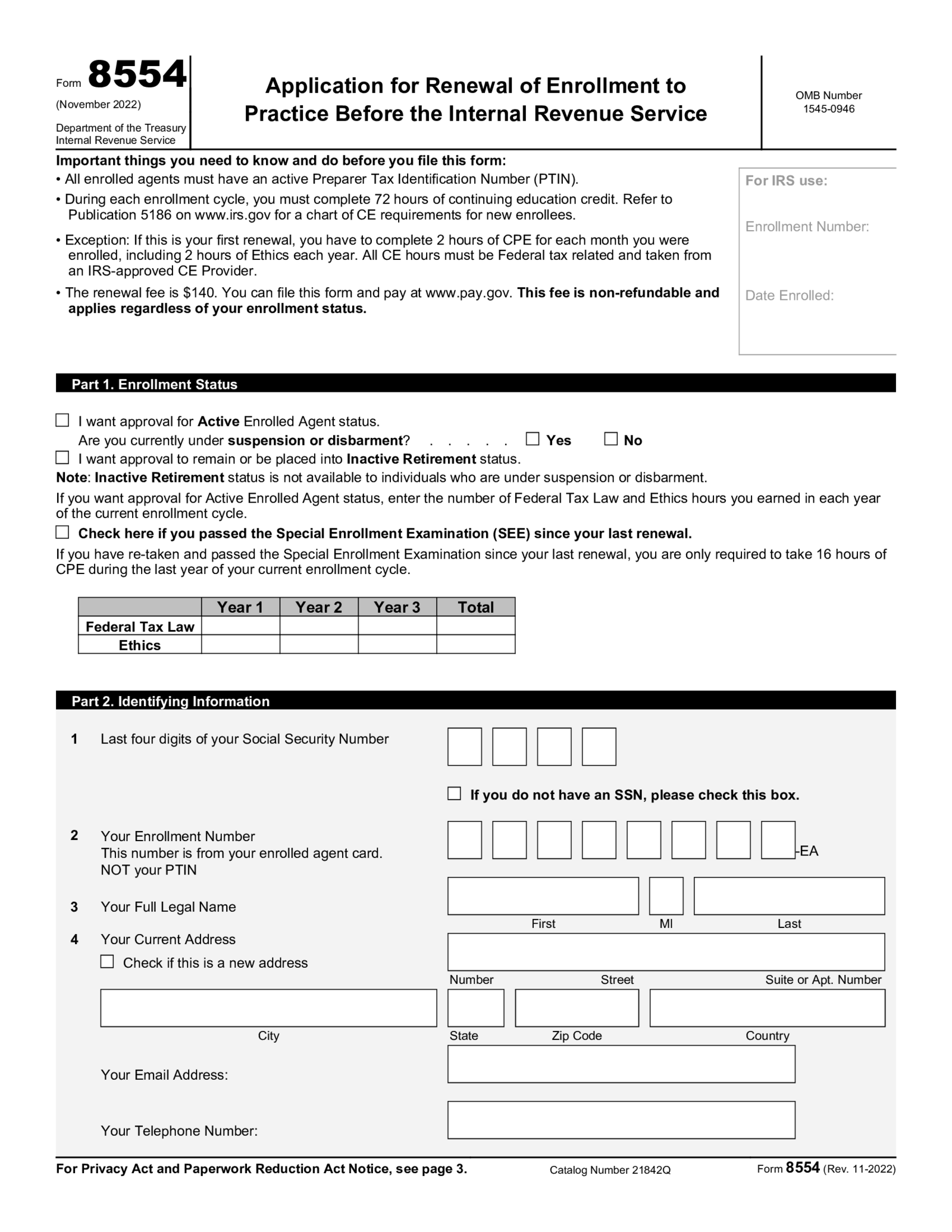 Form 8554 - Thumbnail