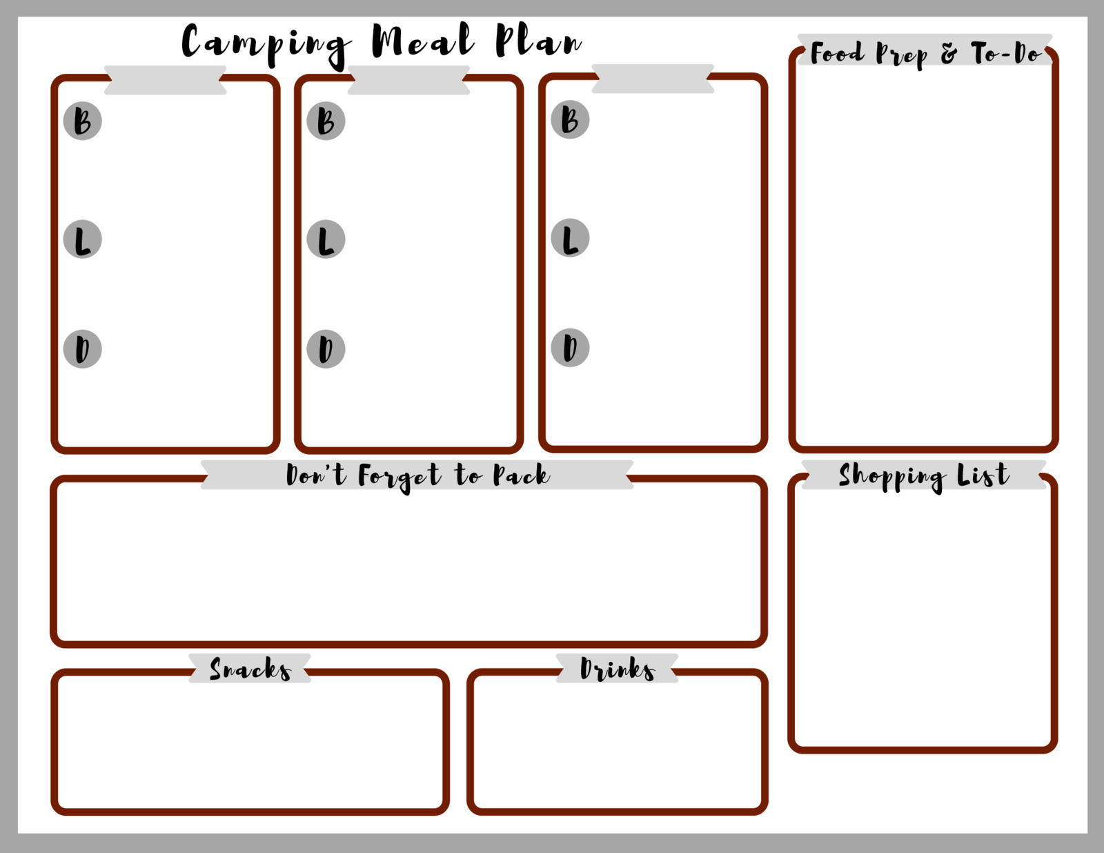 Camping Menu Template - Thumbnail