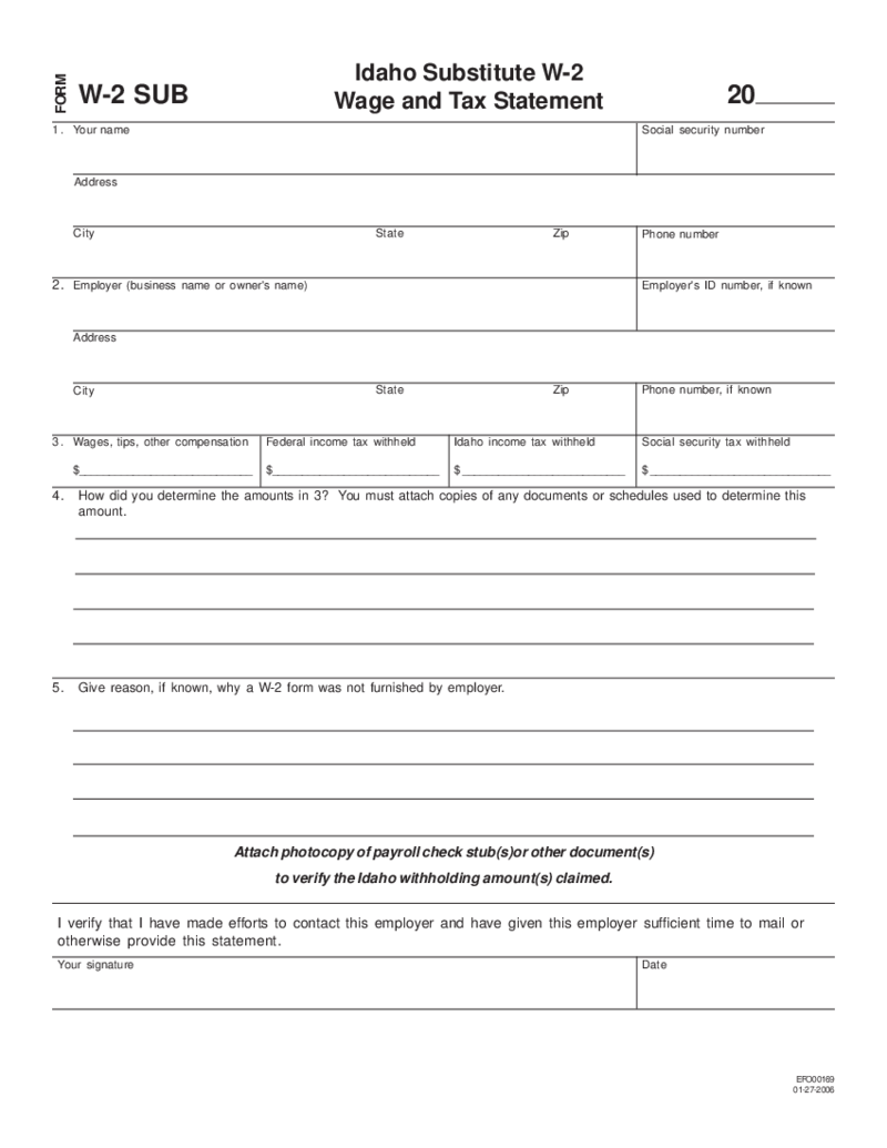 Substitute W-2