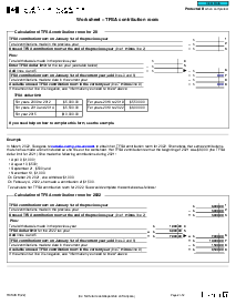 Fillable RC343 Worksheet - TFSA contribution room - Thumbnail