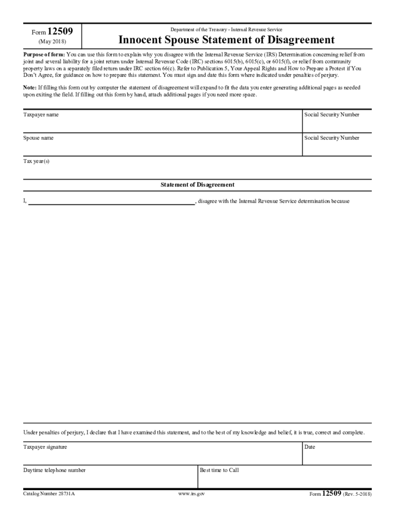 IRS Form 12509