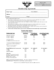 Fillable Gym Membership Agreement Template - Thumbnail