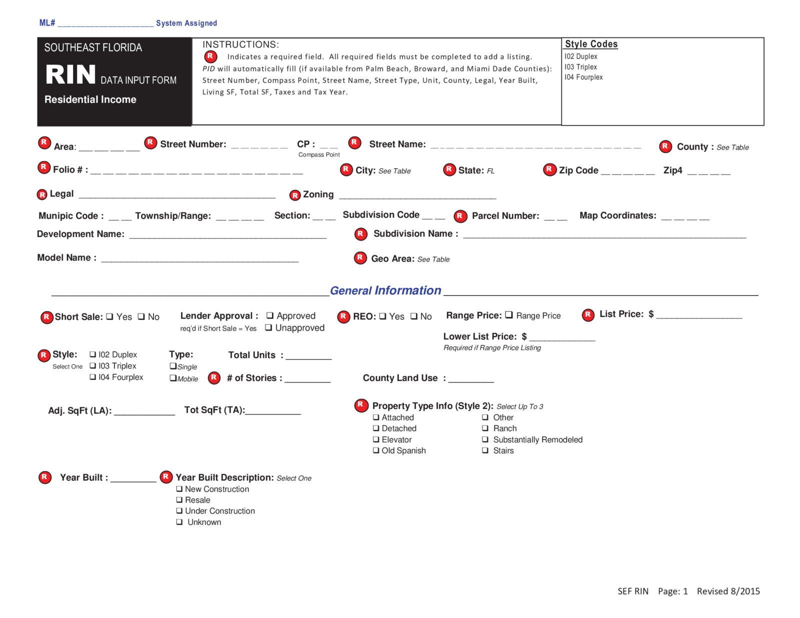 SEF RIN Matrix - Thumbnail