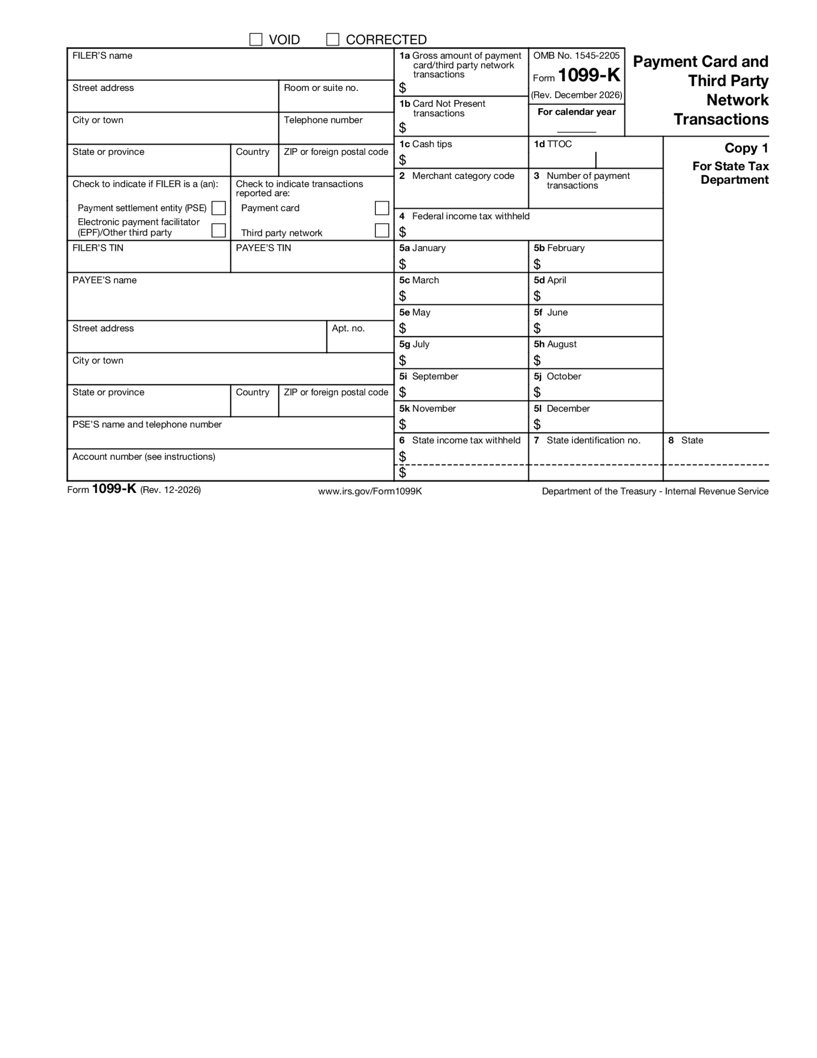 Form 1099 K - Thumbnail