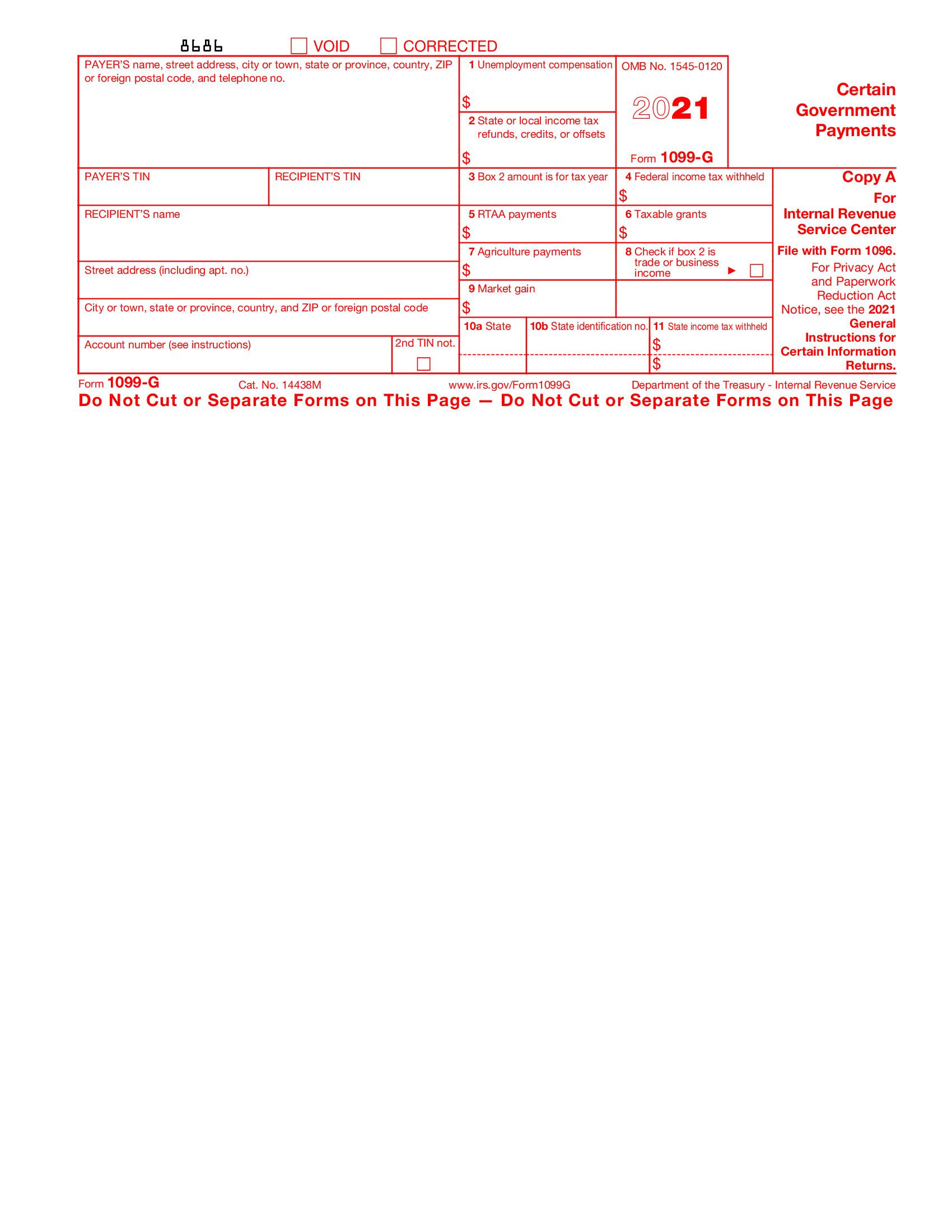 Form 1099-G (2021) - Thumbnail