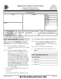 Form I-821, Application for Temporary Protected Status - Thumbnail