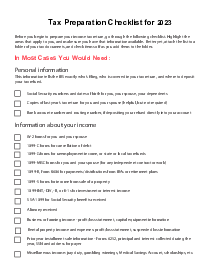 Tax Prep Checklist (2023 - 2024) - Thumbnail