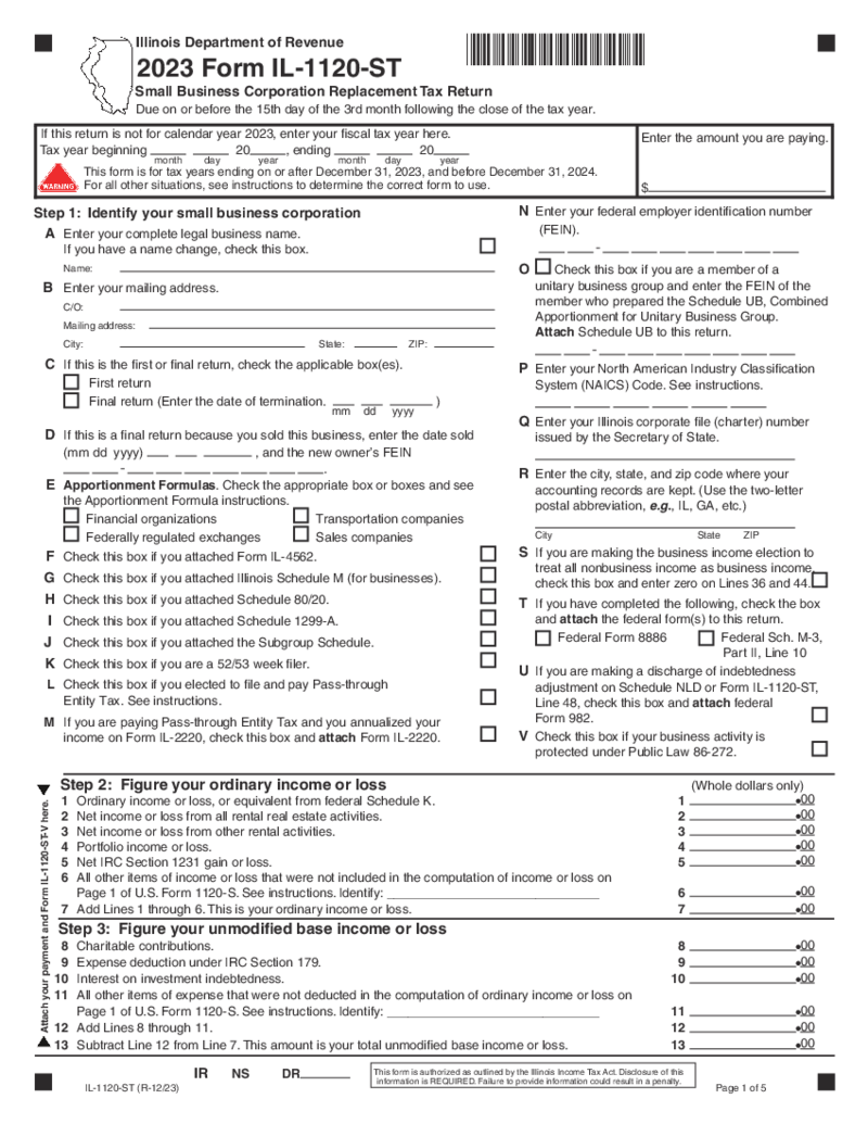 Form IL-1120-ST