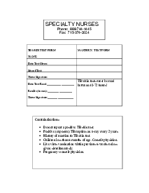 Nurse Choice, Tuberculosis Skin Test Form - Thumbnail