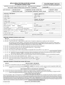 Texas Drivers License Application - Thumbnail