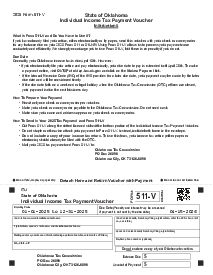 Oklahoma Form 511-V Individual Income Tax Payment Voucher - Thumbnail