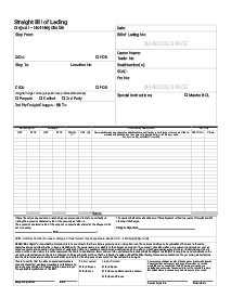 Straight bill of Lading - Thumbnail