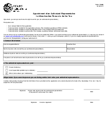 Form H1003, Appointment of an Authorized Representative - Thumbnail