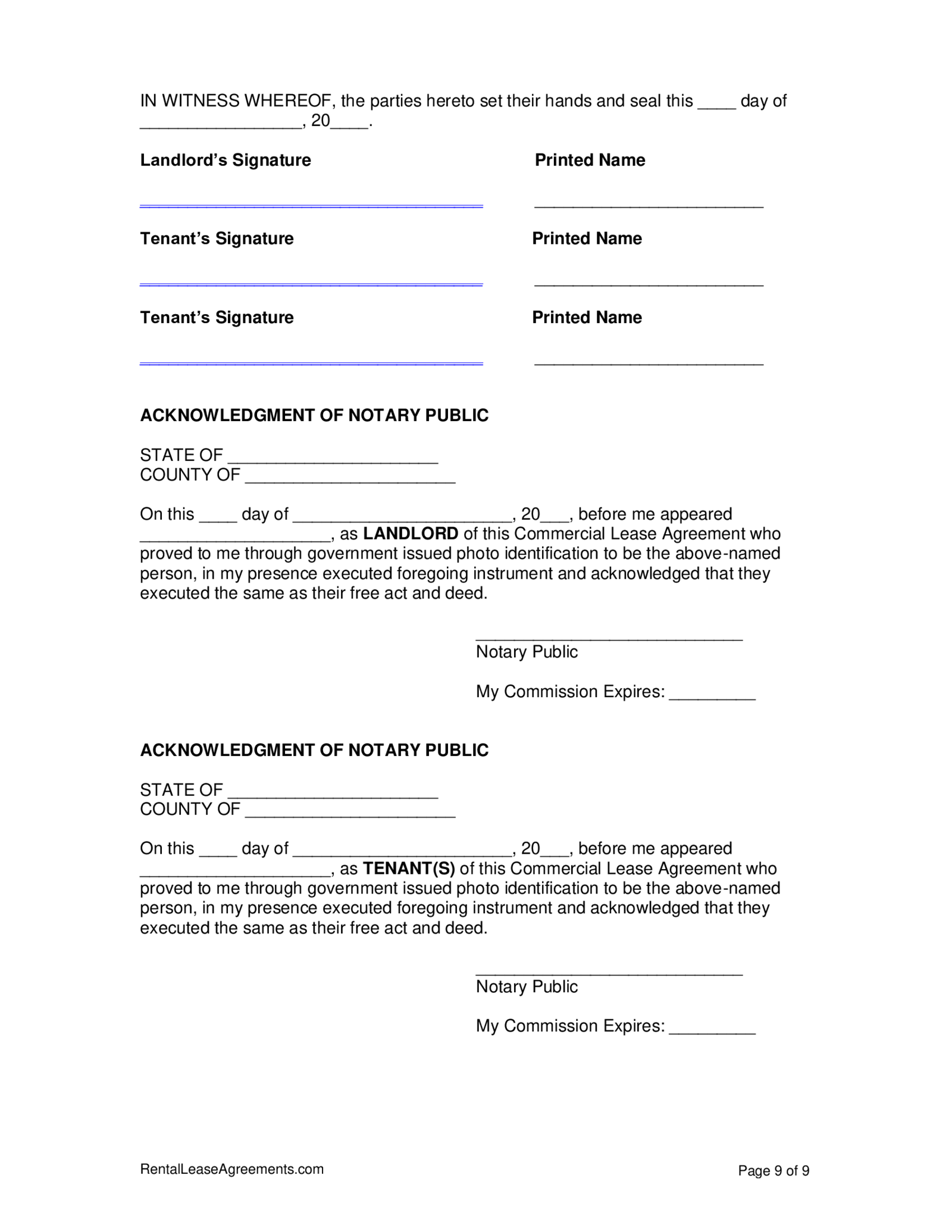 Mississippi Commercial Lease Agreement - Thumbnail