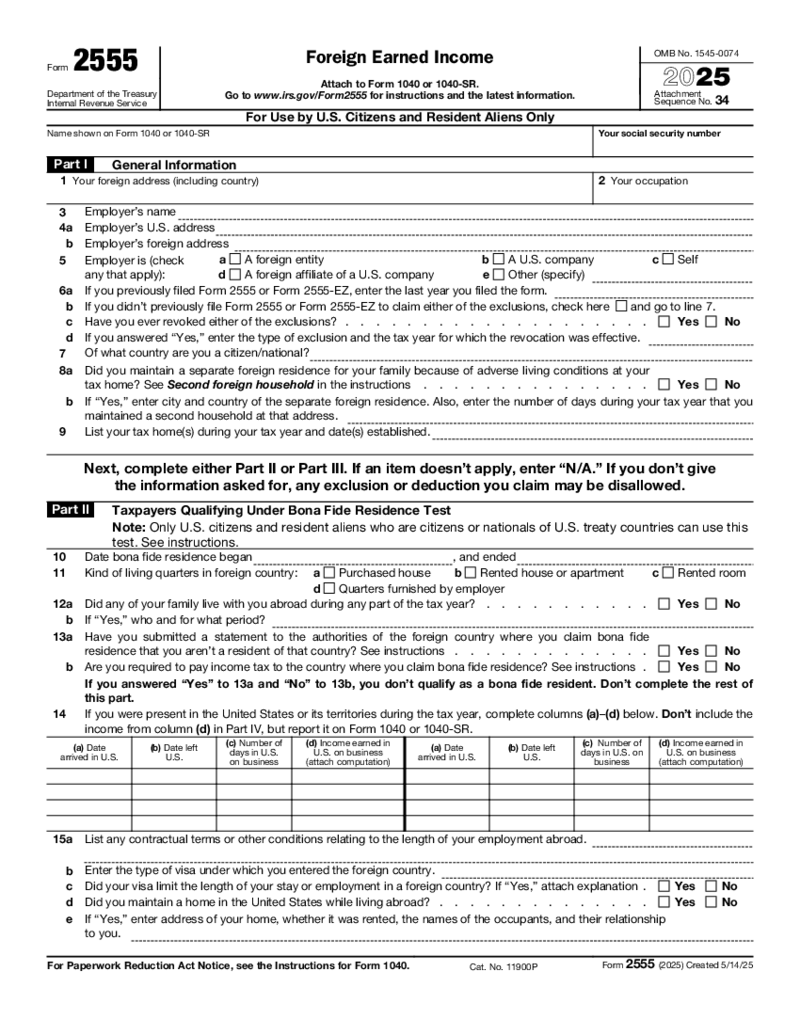 Form 2555 (2025)