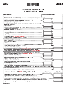 Arkansas Form AR3 Itemized Deduction - Thumbnail