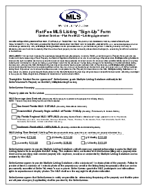 Flat Fee MLS Listing Sign-Up Form - Thumbnail