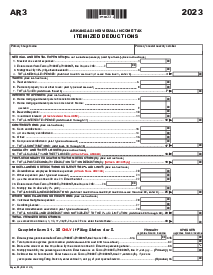 Arkansas Form AR3 Itemized Deduction - Thumbnail