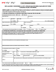PPTC 203 E - Declaration Concerning a Lost Canadian Document - Thumbnail