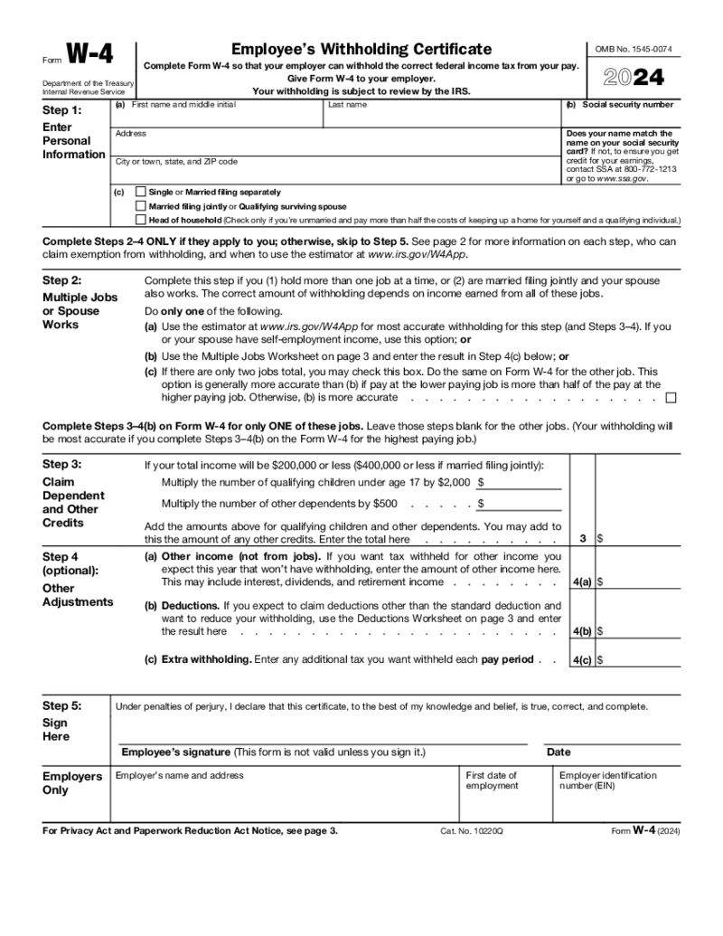 Form W-4 (2024)