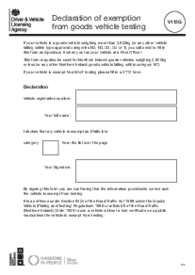 Form V112G Exemption From Heavy Goods Vehicle Annual Testing - Thumbnail