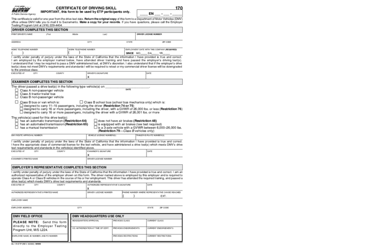 DMV Form Dl 44 Printable