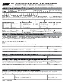 Application for Vessel Certificate of Number (BOAT 101) - Thumbnail