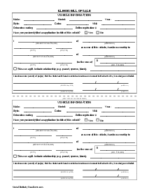 Illinois Motor Vehicle Bill of Sale - Thumbnail