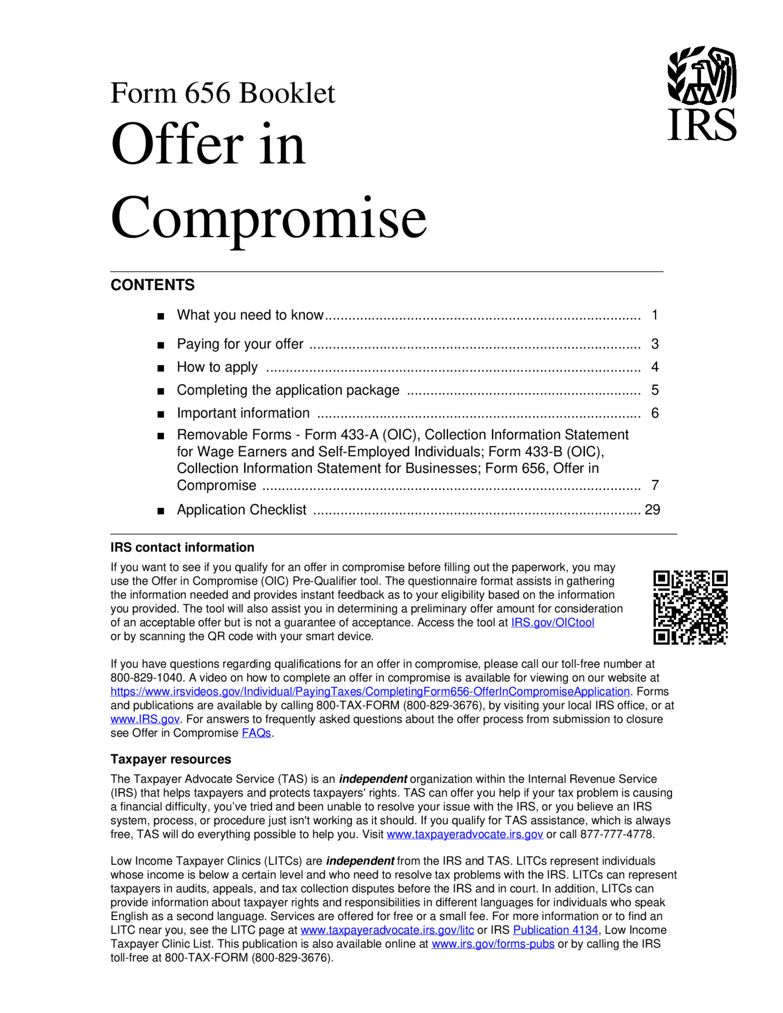 IRS Form 656-B - Thumbnail