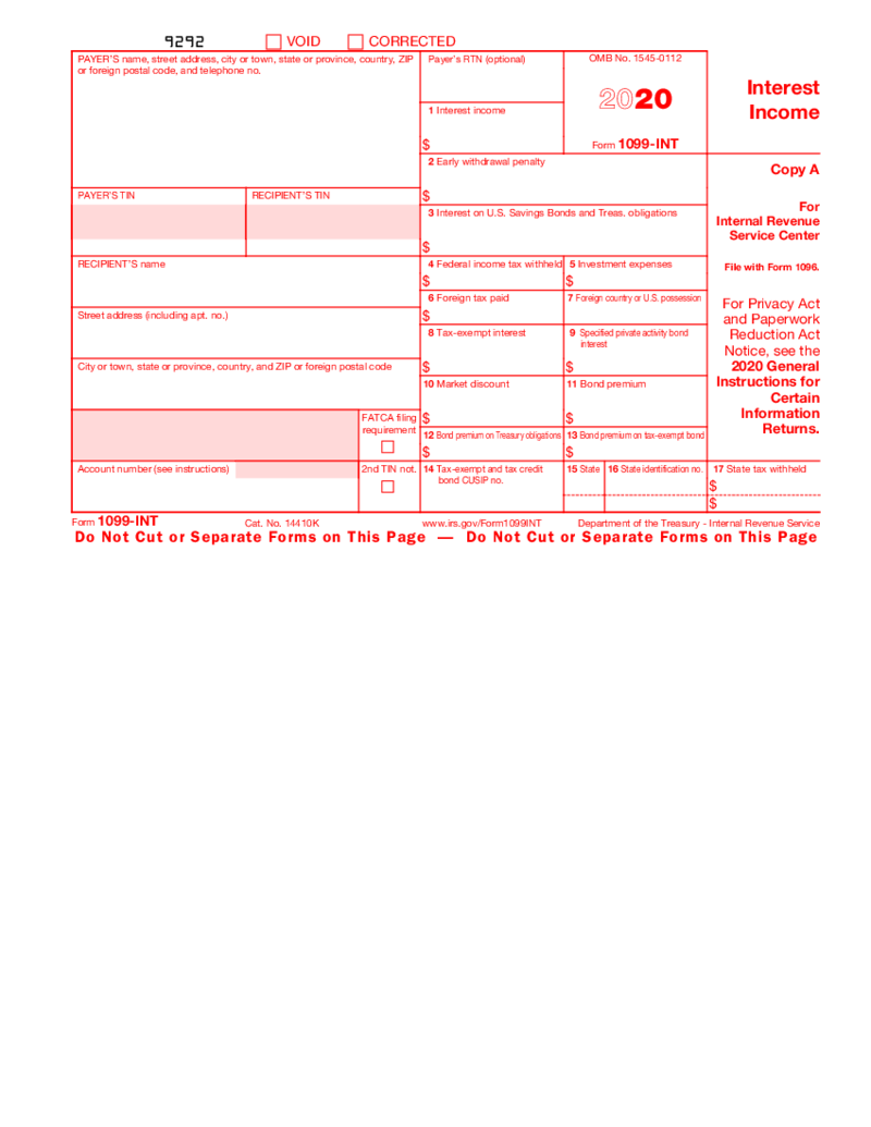 Form 1099-INT (2020)