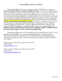 COVID-19 Liability Release Waiver Form - Thumbnail